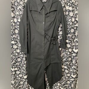 Killstar Asymmetric Cut Out Button Up